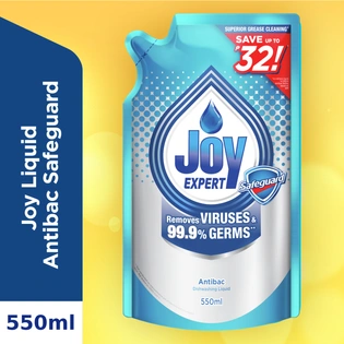 Joy Dishwashing Liquid Antibacterial with Safeguard 600ml 