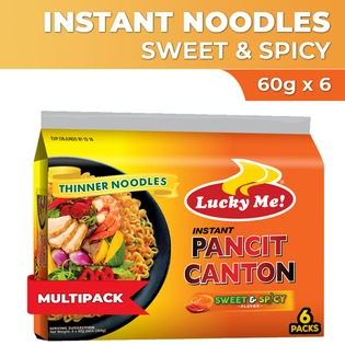 Lucky Me Pancit Canton Sweet & Spicy Multipack 60gx6s