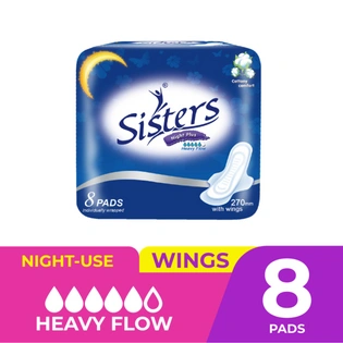 Sisters Napkin Night Use Silk Floss Slim with Wings 8s