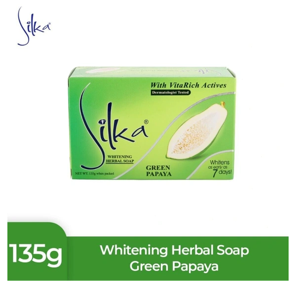 Silka Soap Herbal Whitening Green Papaya 135g - | NCCC Online Store