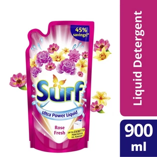 Surf Liquid Detergent Rose Fresh Stand-up Pouch 900ml