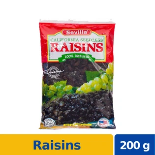 Sevilla California Seedless Raisins 100% Natural 200g