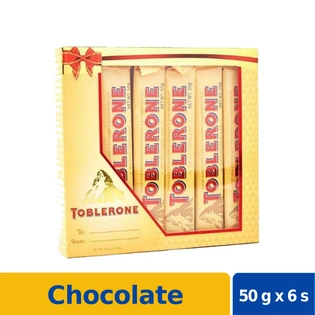 Toblerone Milk Chocolate with Honey & Almond Nougat 50gx6s