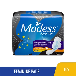 Modess Cottony Soft Ultrathin Nights with Wing 10s