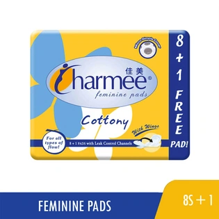 Charmee Sanitary Napkin For All Types of Flow with Wings 8s+1