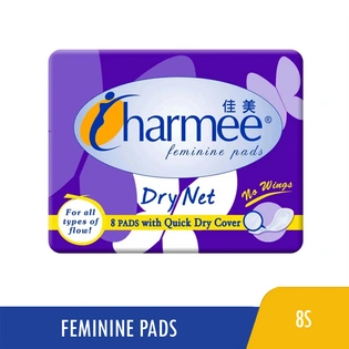 Charmee Sanitary Napkin All Flow Dry Net Non Wing 8s