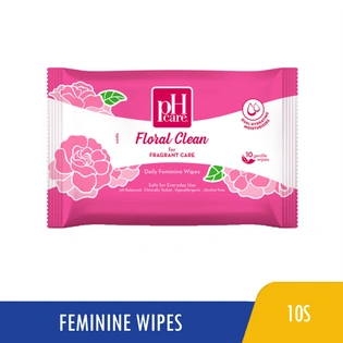 PH Care Daily Feminine Wipes Floral Clean 10s