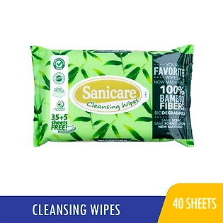 Sanicare Cleansing Wipes with Aloe Vera & Vitamin E 35s