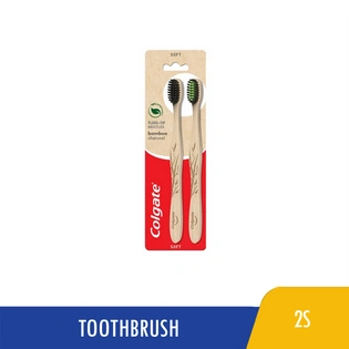 Colgate Toothbrush Natural Bamboo Charcoal Soft 2s