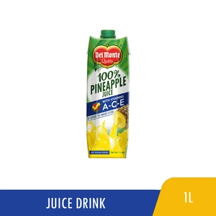 Del Monte Juice Drink 100% Pineapple Juice with Vitamins A-C-E 1L
