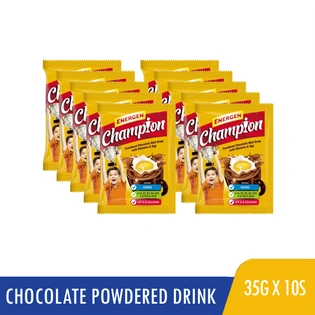 Energen Champion Powdered Chocolate Malt Drink with Vitamins and Egg 35gx10s