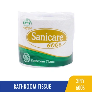 Sanicare Bathroom Tissue 3Ply 600 sheets 1Roll