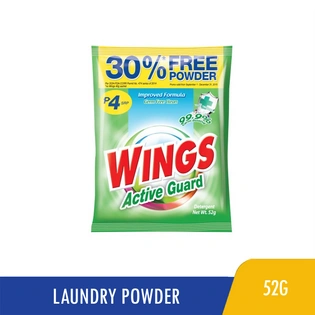 Wings Detergent Powder Activeguard 40g+30% More