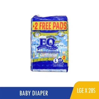 EQ Plus Baby Diaper Large 28s