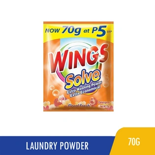 Wings Solve Detergent Powder Extra Washing with Floral Extract 70g