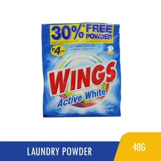 Wings Detergent Powder White 40g+30% More