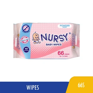 Nursy Baby Wipes Powder Scent 66 Wipes