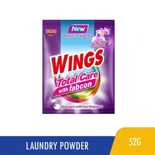Wings Detergent Powder Total Care with Fabcon Lavender Dream 52g