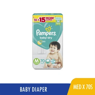 Pampers Diaper Baby Dry Medium 65s+5