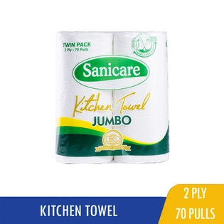 Sanicare Kitchen Towel Jumbo 2ply 70Pulls 2s Twin Pack