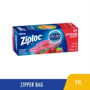 Ziploc Quart Storage Bag 17.8cm x 20.3cm x 24s