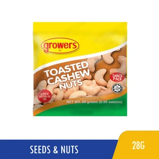 Growers Cashew Nuts Toasted 28g