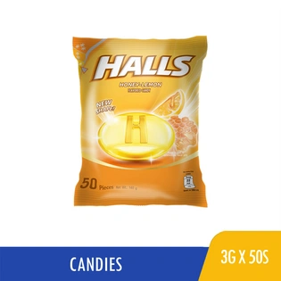 Halls Honey Lemon Flavored Candy 3.0gx50s