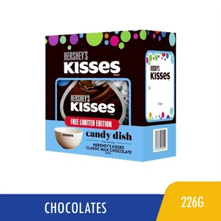 Hershey's Kisses Classic Milk Chocolate 226g FREE Limited Edition Candy Dish