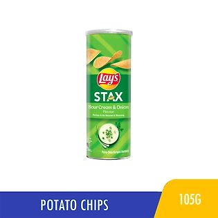 Lays Stax Potato Chips Sour Cream & Onion 105g