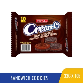Cream-O Choco Cream-Filled Chocolate Sandwich Cookies 33gx10s