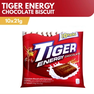 Tiger Energy Plain Sweets Chocolate Biscuit 21gx10s