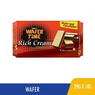 Rebisco Wafertime Rich Cream Crispy Wafer Chocolate Cream-Wafer Center 29gx10s