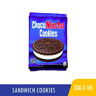 Choco Mucho Cookie Sandwich with Thick White Chocolate Filling 33gx10s