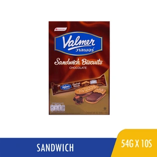 Mayora Valmer Sandwich Biscuits Chocolate 54gx10s
