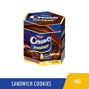 Cream-O Premium Chocolate Coated Vanilla Cookie Sandwich 40gx12s