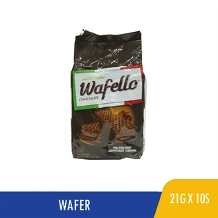 Wafello Italian Wafer Chocolate Wafer with Chocolate Cream Filling 21gx10s