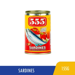 555 Sardines in Tomato Sauce Hot Easy Open Can 155g