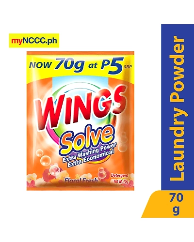 Wings Solve Detergent Powder Extra Washing with Floral Extract 70g-10232197