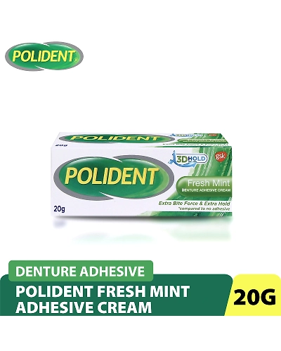 Polident Denture Adhesive Cream Fresh Mint 20g-11341798