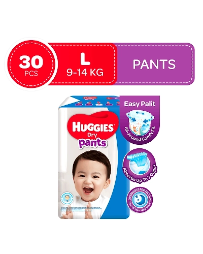 Huggies Baby Diaper Pants Dry Economy Large 30s-11054355