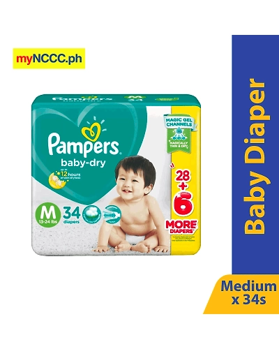 Pampers Diaper Baby Dry Medium 32s+2-10986589