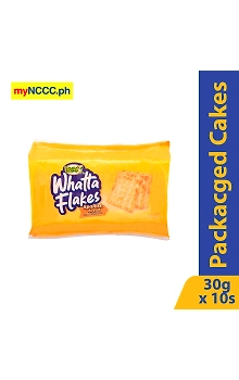 Lemon Square Whatta Flakes Spanish Bread Flavored Puff Crackers 30gx10s
