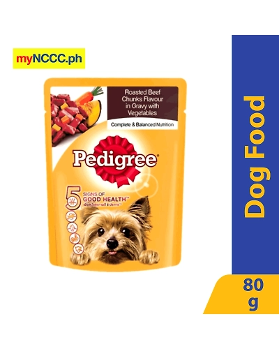 Pedigree Roasted Beef Chunks Flavor in Gravy with Vegetables 80g-11464953