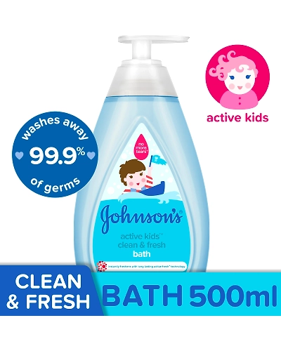 Johnson &amp; Johnson Baby Wash Active Kids Clean &amp; Fresh Pump 500ml-10798317
