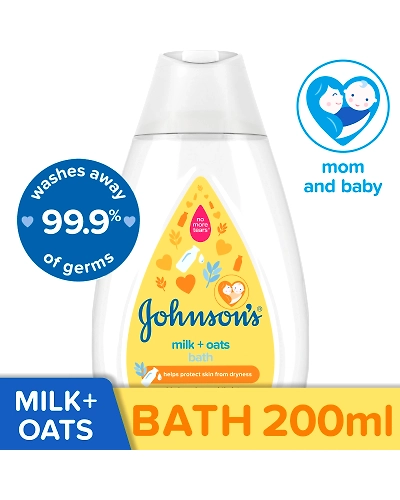Johnson &amp; Johnson Baby Wash Milk+Oats 200ml-11127650