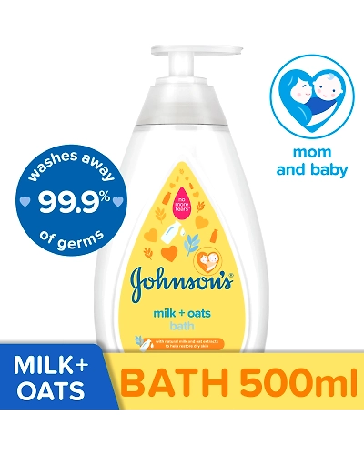 Johnson &amp; Johnson Baby Wash Milk+Oats Pump 500ml-11272430