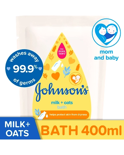 Johnson &amp; Johnson Baby Wash Milk+Oats Refill 400ml-11272428