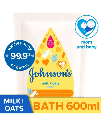 Johnson &amp; Johnson Baby Wash Milk+Oats Refill 600ml-11127651
