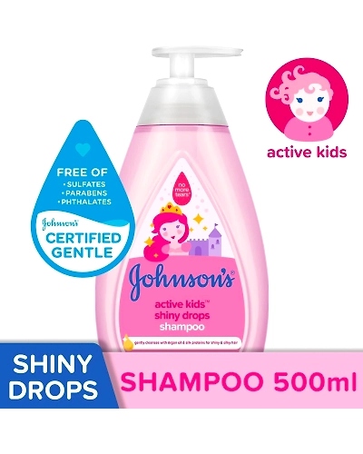 Johnson &amp; Johnson Shampoo Active Kids Shiny Drops 500ml-11143535