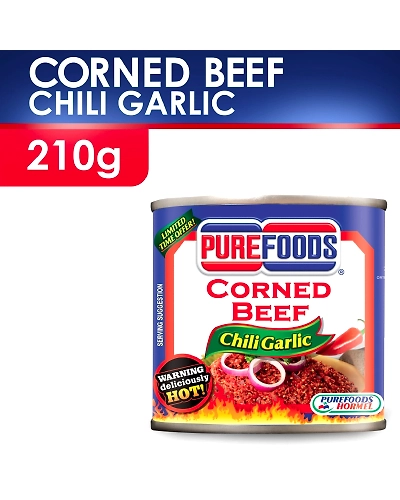 Purefoods Corned Beef Chili Garlic Easy Open Can 210g-10611337